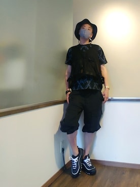 「AIVER（アイバー）のアイテム（パンツ）」を使った、P３さん（メンズ・178cm）の夏コーディネート
