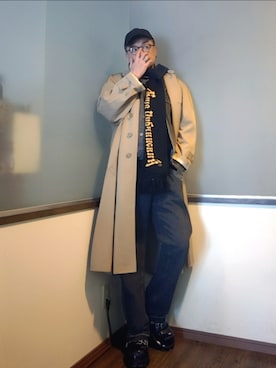 「アイテム（トレンチコート）」を使った、P３さん（メンズ・178cm）の秋コーディネート
