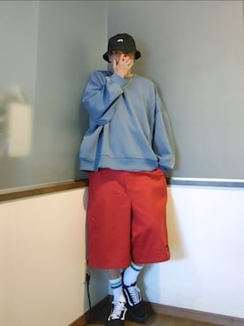 「アイテム（トップス）」を使った、P３さん（メンズ・178cm）の夏コーディネート