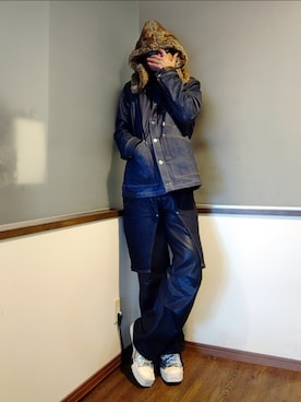 「アイテム（ネックウォーマー/スヌード）」を使った、P３さん（メンズ・178cm）の秋コーディネート