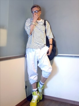 「AMBUSH（アンブッシュ）のアイテム（スニーカー）」を使った、P３さん（メンズ・178cm）の夏コーディネート