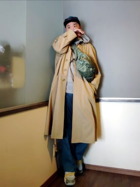 「Supreme （シュプリーム）のアイテム（帽子）」を使った、P３さん（メンズ・178cm）の春コーディネート