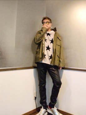 「GLAMB by glamb（グラムバイグラム）のアイテム（パンツ）」を使った、P３さん（メンズ・178cm）の秋コーディネート