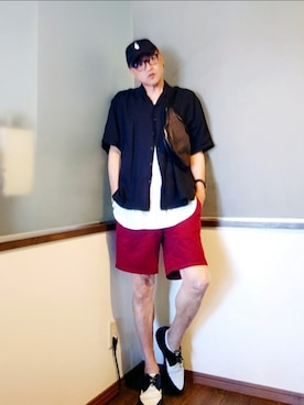 「NANO universe（ナノユニバース）のアイテム」を使った、P３さん（メンズ・178cm）の夏コーディネート