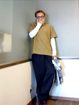 「nonnative(ノンネイティブ)のアイテム(トップス)」を使った、P3さん(メンズ・178cm)の秋コーディネート