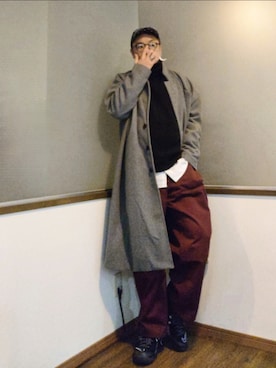 「neos（ネオス）のアイテム（トップス）」を使った、P３さん（メンズ・178cm）の冬コーディネート