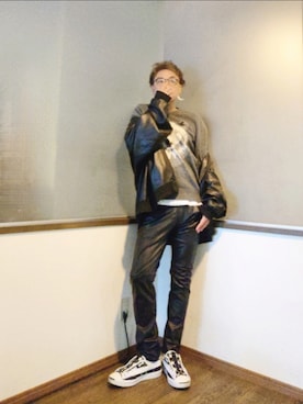 「TAKAHIROMIYASHITATheSoloIst.（タカヒロミヤシタザソロイスト）のアイテム（シューズ）」を使った、P３さん（メンズ・178cm）の秋コーディネート