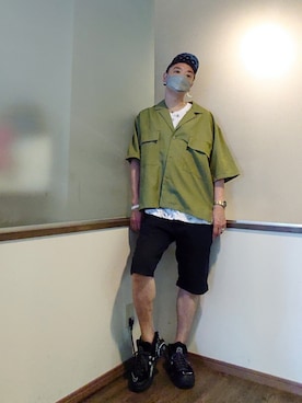 「VISVIM（ビズビム）のアイテム（パンツ）」を使った、P３さん（メンズ・178cm）の夏コーディネート