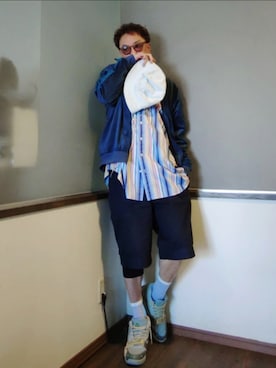 「ブルー」｜P３さん（メンズ・178cm）の春コーディネート