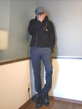 「アイテム（帽子）」を使った、P３さん（メンズ・178cm）の秋コーディネート