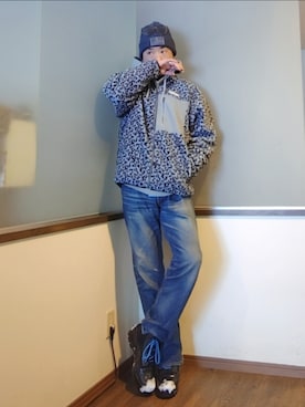 「アイテム（帽子）」を使った、P３さん（メンズ・178cm）の冬コーディネート