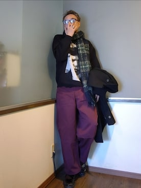 「アイテム（帽子）」を使った、P３さん（メンズ・178cm）の秋コーディネート