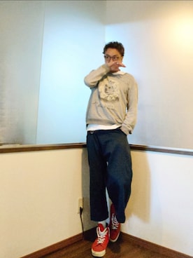 「Undercoverism（アンダーカバイズム）のアイテム（スウェット）」を使った、P３さん（メンズ・178cm）の秋コーディネート