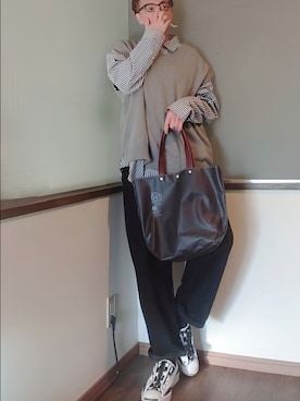 「TAKAHIROMIYASHITATheSoloIst.（タカヒロミヤシタザソロイスト）のアイテム（シューズ）」を使った、P３さん（メンズ・178cm）の春コーディネート