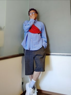 「アイテム（ドレスシューズ）」を使った、P３さん（メンズ・178cm）の夏コーディネート