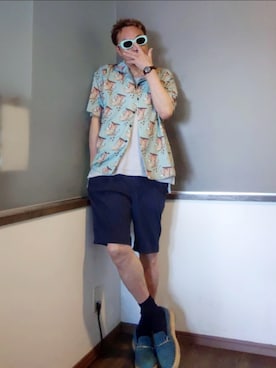 「Steven Alan（スティーブンアラン）のアイテム」を使った、P３さん（メンズ・178cm）の夏コーディネート