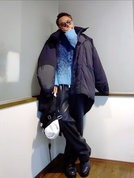 「アイテム（バッグ）」を使った、P３さん（メンズ・178cm）の冬コーディネート