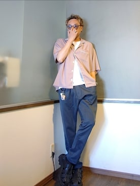 「DIESEL（ディーゼル）のアイテム（その他パンツ）」を使った、P３さん（メンズ・178cm）の夏コーディネート