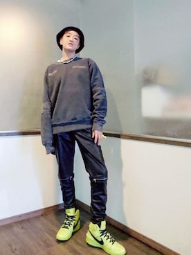 「AMBUSH（アンブッシュ）のアイテム（スウェット）」を使った、P３さん（メンズ・178cm）の秋コーディネート