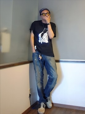 「アイテム（モカシン/デッキシューズ）」を使った、P３さん（メンズ・178cm）の夏コーディネート