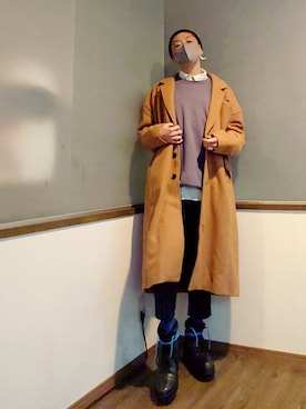 「neos（ネオス）のアイテム（スラックス）」を使った、P３さん（メンズ・178cm）の春コーディネート