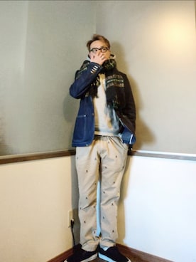 「Louches（ルーシュ）のアイテム」を使った、P３さん（メンズ・178cm）の秋コーディネート