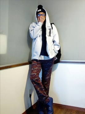 「アイテム（バッグ）」を使った、P３さん（メンズ・178cm）の秋コーディネート