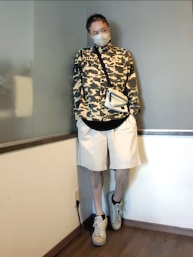 「A BATHING APE（アベイシングエイプ）のアイテム」を使った、P３さん（メンズ・178cm）の夏コーディネート