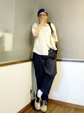 「アイテム（デニムパンツ）」を使った、P３さん（メンズ・178cm）の夏コーディネート