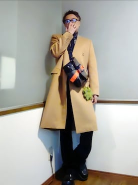 「アイテム（ジャージ）」を使った、P３さん（メンズ・178cm）の冬コーディネート