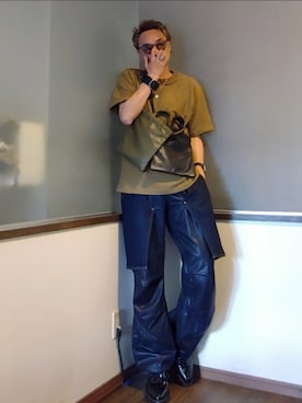 「アイテム（バングル/リストバンド）」を使った、P３さん（メンズ・178cm）の秋コーディネート