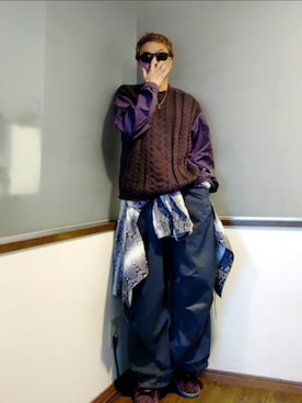 「Supreme （シュプリーム）のアイテム」を使った、P３さん（メンズ・178cm）の春コーディネート