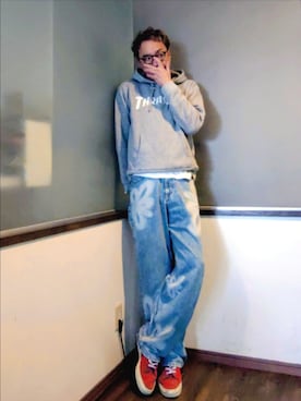 「THRASHER（スラッシャー）のアイテム」を使った、P３さん（メンズ・178cm）の秋コーディネート