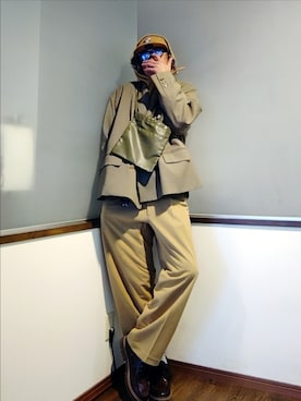 「アイテム（テーラードジャケット）」を使った、P３さん（メンズ・178cm）の秋コーディネート