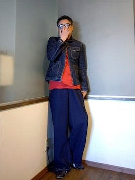 「アイテム（パンツ）」を使った、P３さん（メンズ・178cm）の秋コーディネート