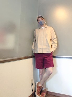 「アイテム（ピアス（片耳用）、ホワイト系）」を使った、P３さん（メンズ・178cm）の夏コーディネート