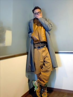 「アイテム（スニーカー）」を使った、P３さん（メンズ・178cm）の冬コーディネート