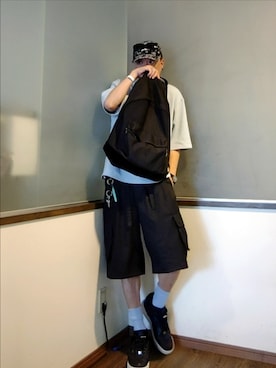 「アイテム（バッグ）」を使った、P３さん（メンズ・178cm）の夏コーディネート