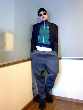 「アイテム（サングラス）」を使った、P３さん（メンズ・178cm）の秋コーディネート