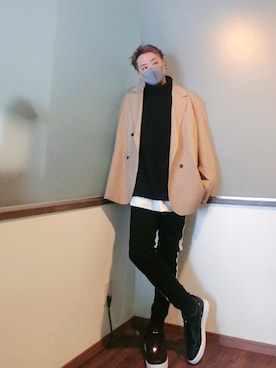 「minsobi（ミンソビ）のアイテム（ジャケット/アウター）」を使った、P３さん（メンズ・178cm）の冬コーディネート