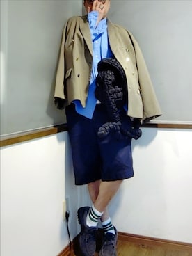 「アイテム（サングラス）」を使った、P３さん（メンズ・178cm）の秋コーディネート