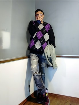 「アイテム（トレンチコート）」を使った、P３さん（メンズ・178cm）の秋コーディネート
