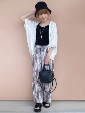 「DRESKIP（ドレスキップ）のアイテム（ハット）」を使った、RA★SEさん（レディース・162cm）の夏コーディネート
