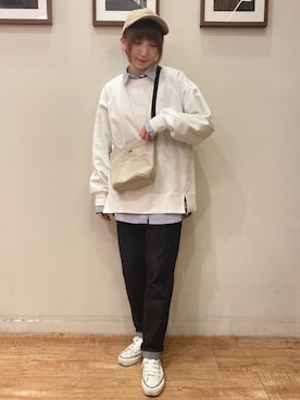 「シャツ×スウェット」｜RA★SEさん（レディース・162cm）の冬コーディネート