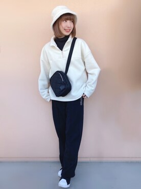 「DRESKIP（ドレスキップ）のアイテム（ハット）」を使った、RA★SEさん（レディース・162cm）の冬コーディネート