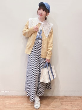 「DRESKIP（ドレスキップ）のアイテム（キャップ）」を使った、RA★SEさん（レディース・162cm）の春コーディネート