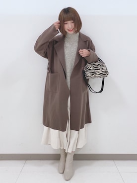 「DRESKIP（ドレスキップ）のアイテム（チェスターコート）」を使った、RA★SEさん（レディース・162cm）の秋コーディネート