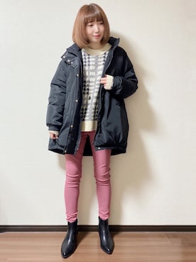 「DRESKIP（ドレスキップ）のアイテム（ダウンジャケット/コート）」を使った、RA★SEさん（レディース・162cm）の冬コーディネート