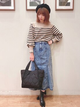 「DRESKIP（ドレスキップ）のアイテム（ハンチング/ベレー帽）」を使った、RA★SEさん（レディース・162cm）の秋コーディネート