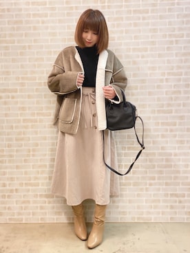 「アイテム（ブルゾン）」を使った、RA★SEさん（レディース・162cm・30代）の冬コーディネート